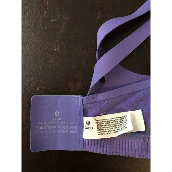 LULULEMON AirSupport Bra High Support Charged Indigo /Lavender Fog - Size 34DD - Picture 8 of 12